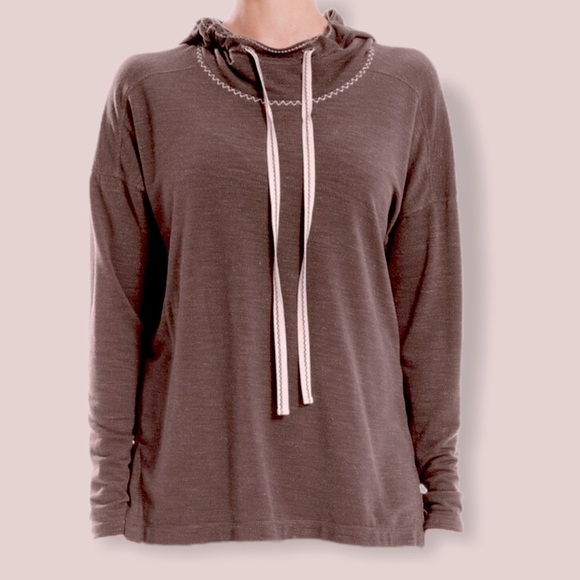 NWT Max Studio hooded french terry pullover brown - Picture 1 of 7